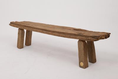  Logniture Logniture Old Oak Reclaimed Wood Brutalist Bench Natural and Eco Friendly