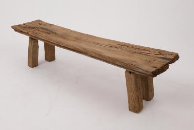  Logniture Logniture Old Oak Reclaimed Wood Brutalist Bench Natural and Eco Friendly