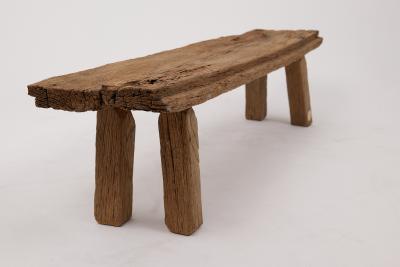  Logniture Logniture Old Oak Reclaimed Wood Brutalist Bench Natural and Eco Friendly
