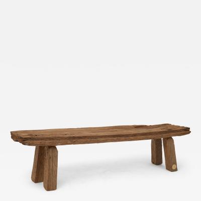  Logniture Logniture Old Oak Reclaimed Wood Brutalist Bench Natural and Eco Friendly