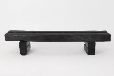  Logniture Logniture Reclaimed Charred Oak Beams 79 inch Bench Outdoor Indoor Organic