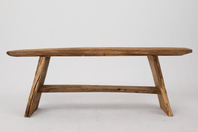  Logniture Logniture Reclaimed Oak Wood Brutalist Bench Natural and Eco Friendly
