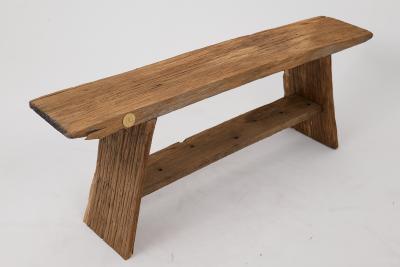  Logniture Logniture Reclaimed Oak Wood Brutalist Bench Natural and Eco Friendly