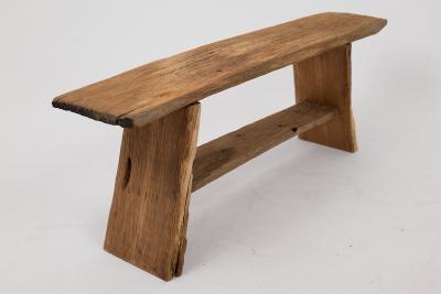  Logniture Logniture Reclaimed Oak Wood Brutalist Bench Natural and Eco Friendly