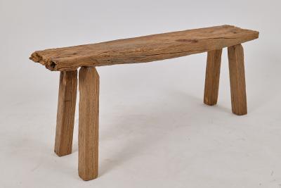  Logniture Logniture Reclaimed Oak Wood Brutalist Bench Natural and Eco Friendly