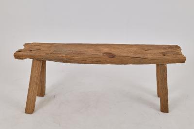  Logniture Logniture Reclaimed Oak Wood Brutalist Bench Natural and Eco Friendly