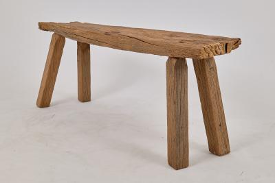  Logniture Logniture Reclaimed Oak Wood Brutalist Bench Natural and Eco Friendly