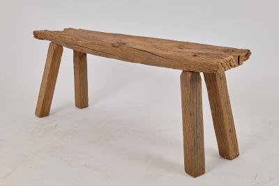  Logniture Logniture Reclaimed Oak Wood Brutalist Bench Natural and Eco Friendly