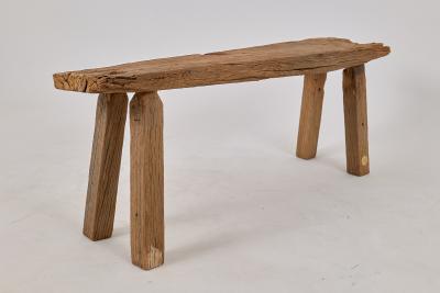  Logniture Logniture Reclaimed Oak Wood Brutalist Bench Natural and Eco Friendly