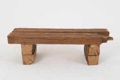  Logniture Logniture Reclaimed Oak Wood Brutalist Bench Natural and Eco Friendly
