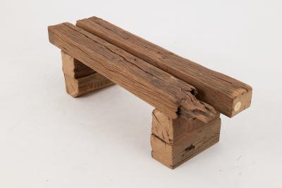  Logniture Logniture Reclaimed Oak Wood Brutalist Bench Natural and Eco Friendly
