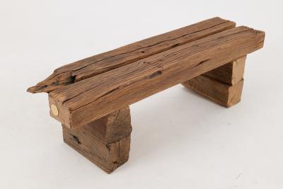  Logniture Logniture Reclaimed Oak Wood Brutalist Bench Natural and Eco Friendly