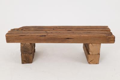  Logniture Logniture Reclaimed Oak Wood Brutalist Bench Natural and Eco Friendly