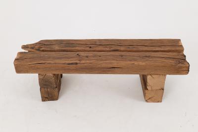  Logniture Logniture Reclaimed Oak Wood Brutalist Bench Natural and Eco Friendly