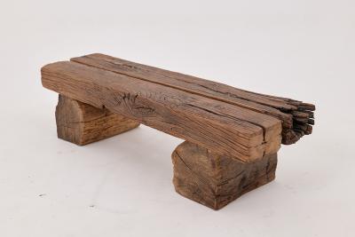  Logniture Logniture Reclaimed Oak Wood Brutalist Bench Natural and Eco Friendly