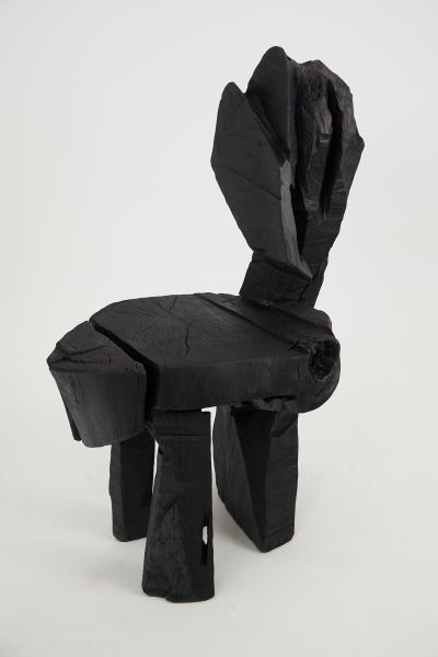  Logniture Logniture Rustic Sculptural Chair Solid Burnt Oak Wood Original 1 1 Jownik