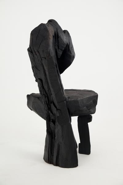  Logniture Logniture Rustic Sculptural Chair Solid Burnt Oak Wood Original 1 1 Jownik