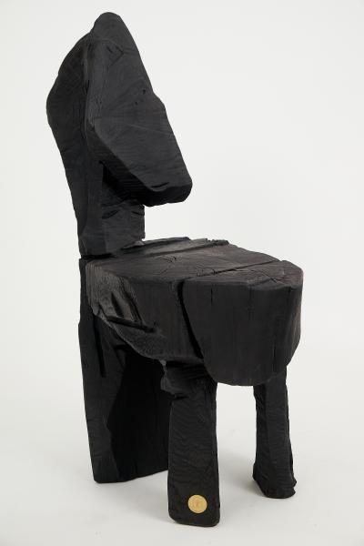  Logniture Logniture Rustic Sculptural Chair Solid Burnt Oak Wood Original 1 1 Jownik