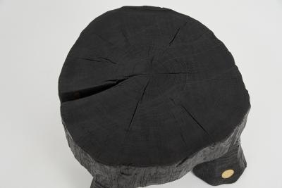  Logniture Logniture Rustic Sculptural Coffee Table Burnt Black Oak Wood Unique