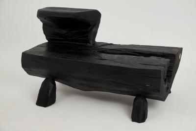  Logniture Logniture Rustic Sculptural Coffee Table Burnt Black Oak Wood Unique
