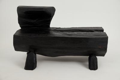  Logniture Logniture Rustic Sculptural Coffee Table Burnt Black Oak Wood Unique