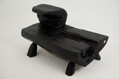  Logniture Logniture Rustic Sculptural Coffee Table Burnt Black Oak Wood Unique