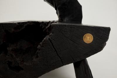  Logniture Logniture Rustic Sculptural Coffee Table Burnt Black Oak Wood Unique