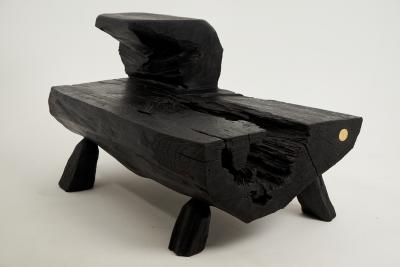  Logniture Logniture Rustic Sculptural Coffee Table Burnt Black Oak Wood Unique