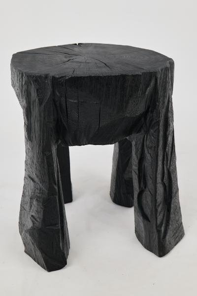  Logniture Logniture Rustic Sculptural Coffee Table Burnt Black Oak Wood Unique