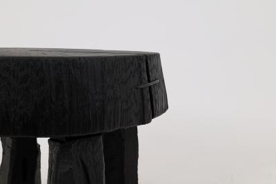  Logniture Logniture Rustic Sculptural Coffee Table Burnt Black Oak Wood Unique