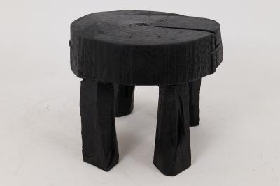  Logniture Logniture Rustic Sculptural Coffee Table Burnt Black Oak Wood Unique