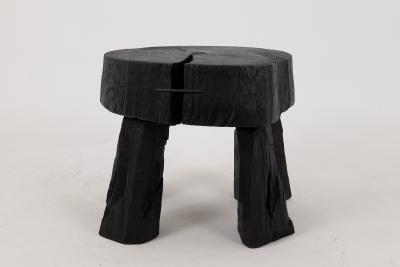  Logniture Logniture Rustic Sculptural Coffee Table Burnt Black Oak Wood Unique