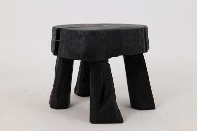  Logniture Logniture Rustic Sculptural Coffee Table Burnt Black Oak Wood Unique