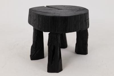  Logniture Logniture Rustic Sculptural Coffee Table Burnt Black Oak Wood Unique