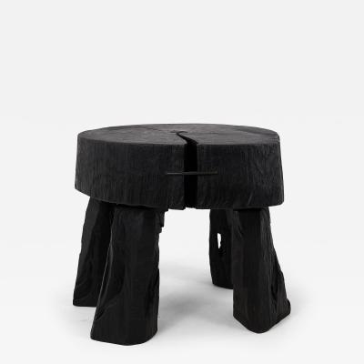  Logniture Logniture Rustic Sculptural Coffee Table Burnt Black Oak Wood Unique