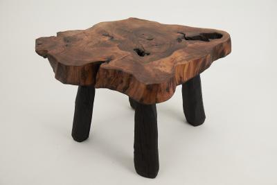  Logniture Logniture Rustic Sculptural Coffee Table Walnut Burnt Black Oak Unique