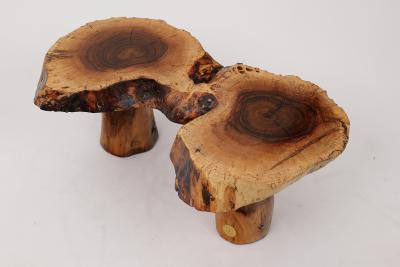  Logniture Logniture Sculptural Carved Side Table From Walnut Wood Log Furniture Unique