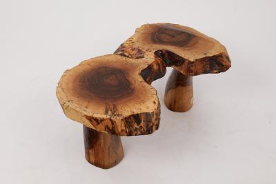  Logniture Logniture Sculptural Carved Side Table From Walnut Wood Log Furniture Unique