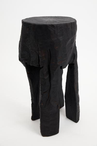  Logniture Logniture Solid Burnt Wood Oak Side Table Wine Table Chainsaw Carved