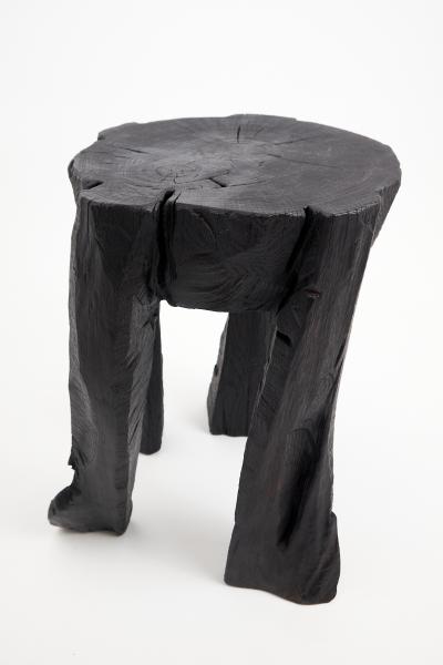  Logniture Logniture Solid Burnt Wood Oak Side Table Wine Table Chainsaw Carved