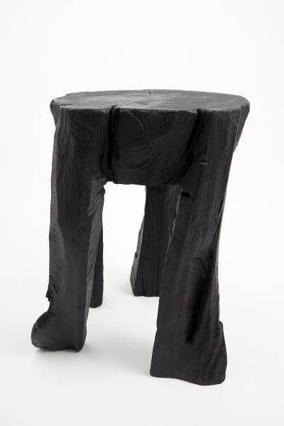  Logniture Logniture Solid Burnt Wood Oak Side Table Wine Table Chainsaw Carved