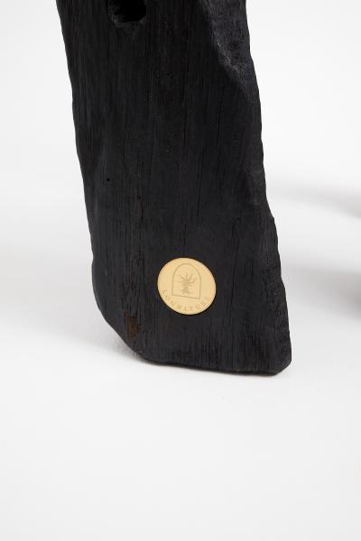  Logniture Logniture Solid Burnt Wood Oak Side Table Wine Table Chainsaw Carved