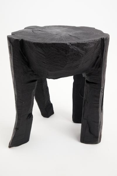  Logniture Logniture Solid Burnt Wood Oak Side Table Wine Table Chainsaw Carved