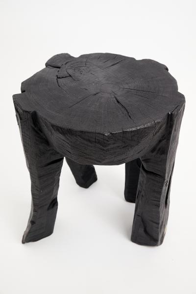  Logniture Logniture Solid Burnt Wood Oak Side Table Wine Table Chainsaw Carved