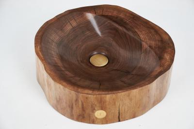  Logniture Logniture Solid Carved Walnut Wood Bathroom Sink Basin Original Handmade Work