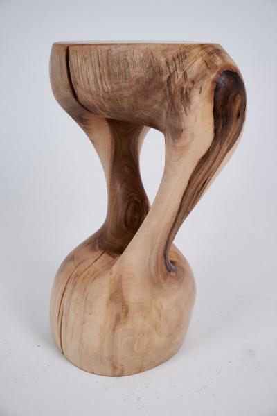  Logniture Logniture Walnut Solid Wood Sculptural Side Table Original Contemporary Design