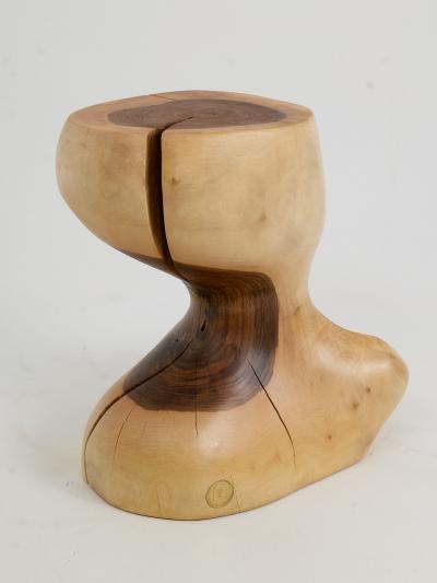  Logniture Logniture Walnut Solid Wood Sculptural Side Table Original Contemporary Design