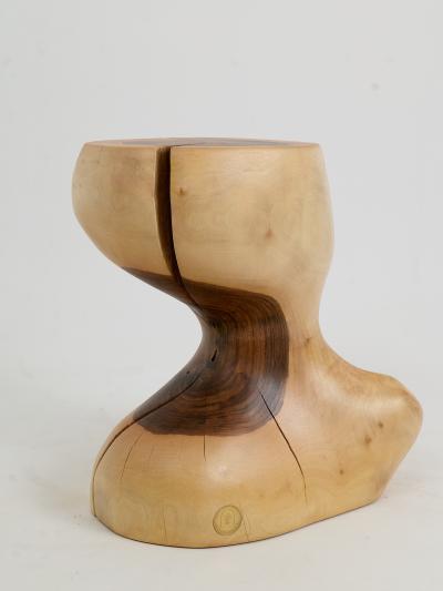  Logniture Logniture Walnut Solid Wood Sculptural Side Table Original Contemporary Design