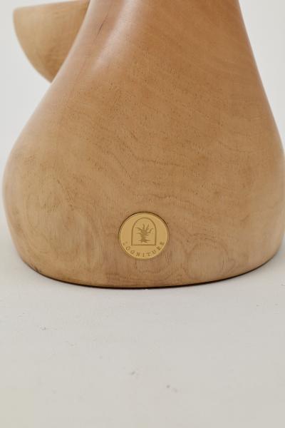 Logniture Logniture Walnut Solid Wood Sculptural Side Table Original Contemporary Design