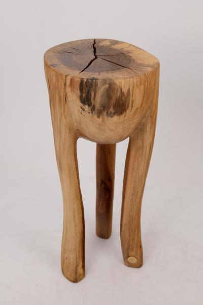 Logniture Logniture Walnut Solid Wood Sculptural Side Table Original Contemporary Design